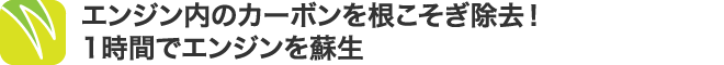 エンジン内のカーボンを根こそぎ除去！1時間でエンジンを蘇生